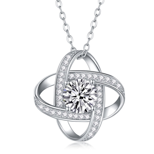 S925 silver necklace moissanite pendant fashion clavicle chain