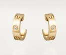 202525439 Love Clip Earrings With 2 Diamonds Yellow Gold