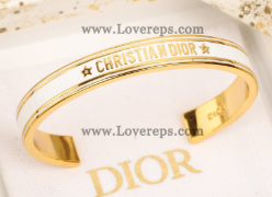 202527220 Code Cuff Bangle Yellow Gold with White Lacquer